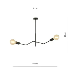 Best Dwuramienna lampa sufitowa w stylu loftowym 1126/2 FRIX | Kaja Żyrandole Nowoczesne