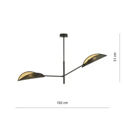 Clearance Dwuramienna lampa sufitowa do sypialni 1158/2 VENE | Kaja Oświetlenie Żyrandole Nowoczesne