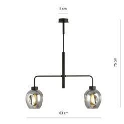 Cheap Dwuramienna lampa sufitowa z ciemnymi kloszami 1163/2 LUKKA | Kaja Żyrandole Nowoczesne