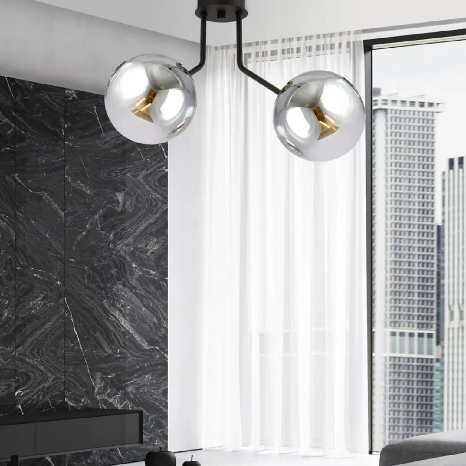 Store Dwuramienna lampa sufitowa do korytarza 1140/2 NOVA | Kaja Oświetlenie Żyrandole Nowoczesne