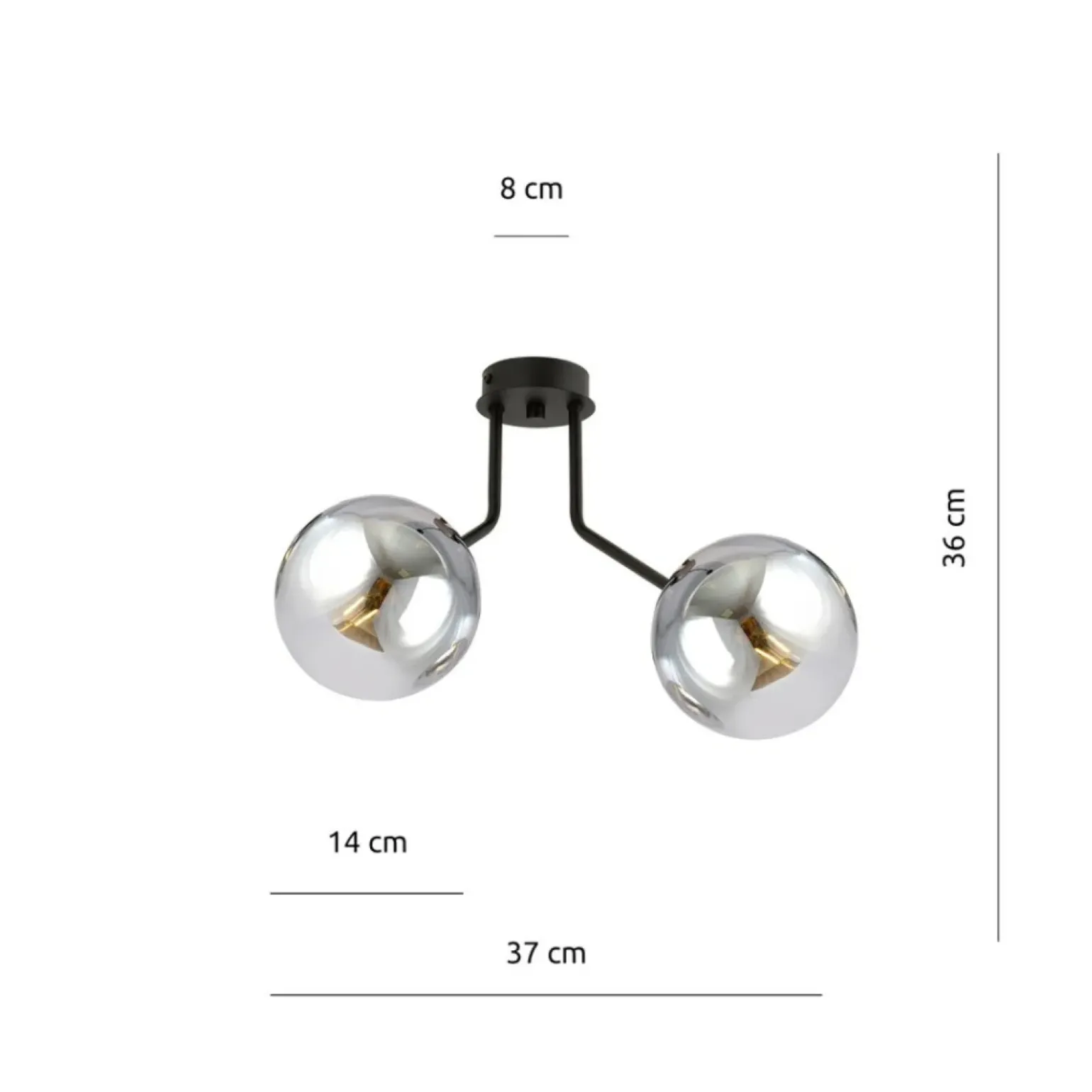 Store Dwuramienna lampa sufitowa do korytarza 1140/2 NOVA | Kaja Oświetlenie Żyrandole Nowoczesne