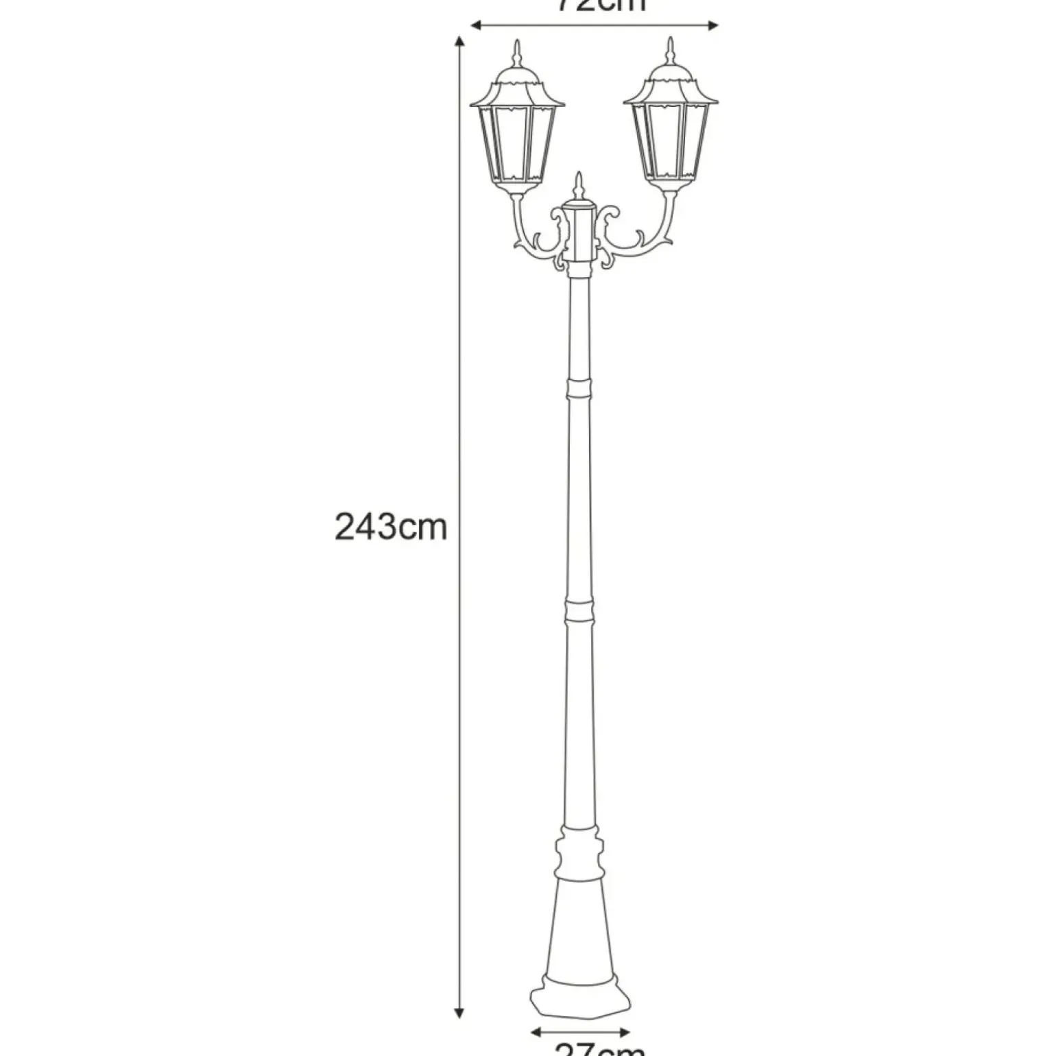 Sklep Kaja Dwuramienna lampa zewnętrzna K-7006A2/2 CZ/ZŁ LOZANA | Kaja
