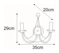Sklep Kaja Dwuramienny, kinkiet świecznikowy K-3527 PERSEO | Kaja