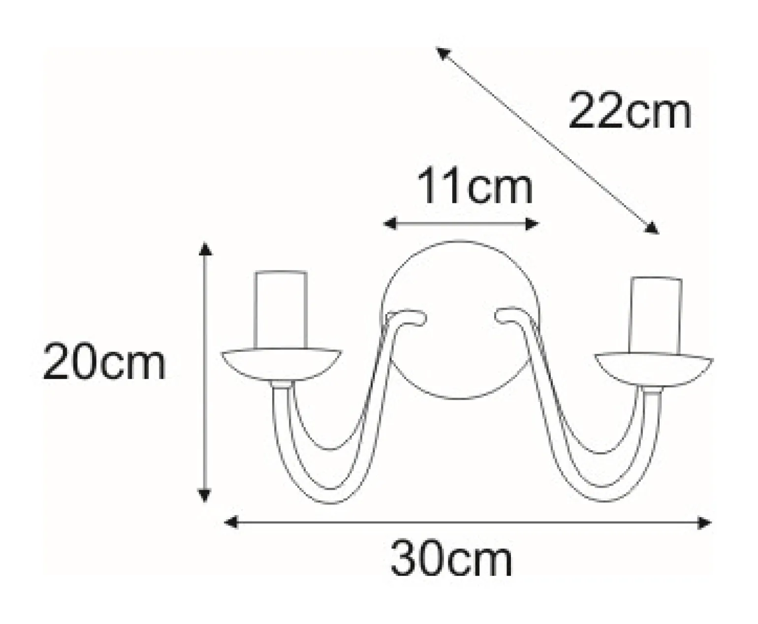 Sklep Kaja Dwuramienny kinkiet w stylu rustykalnym K-3994 BARTEZ | Kaja