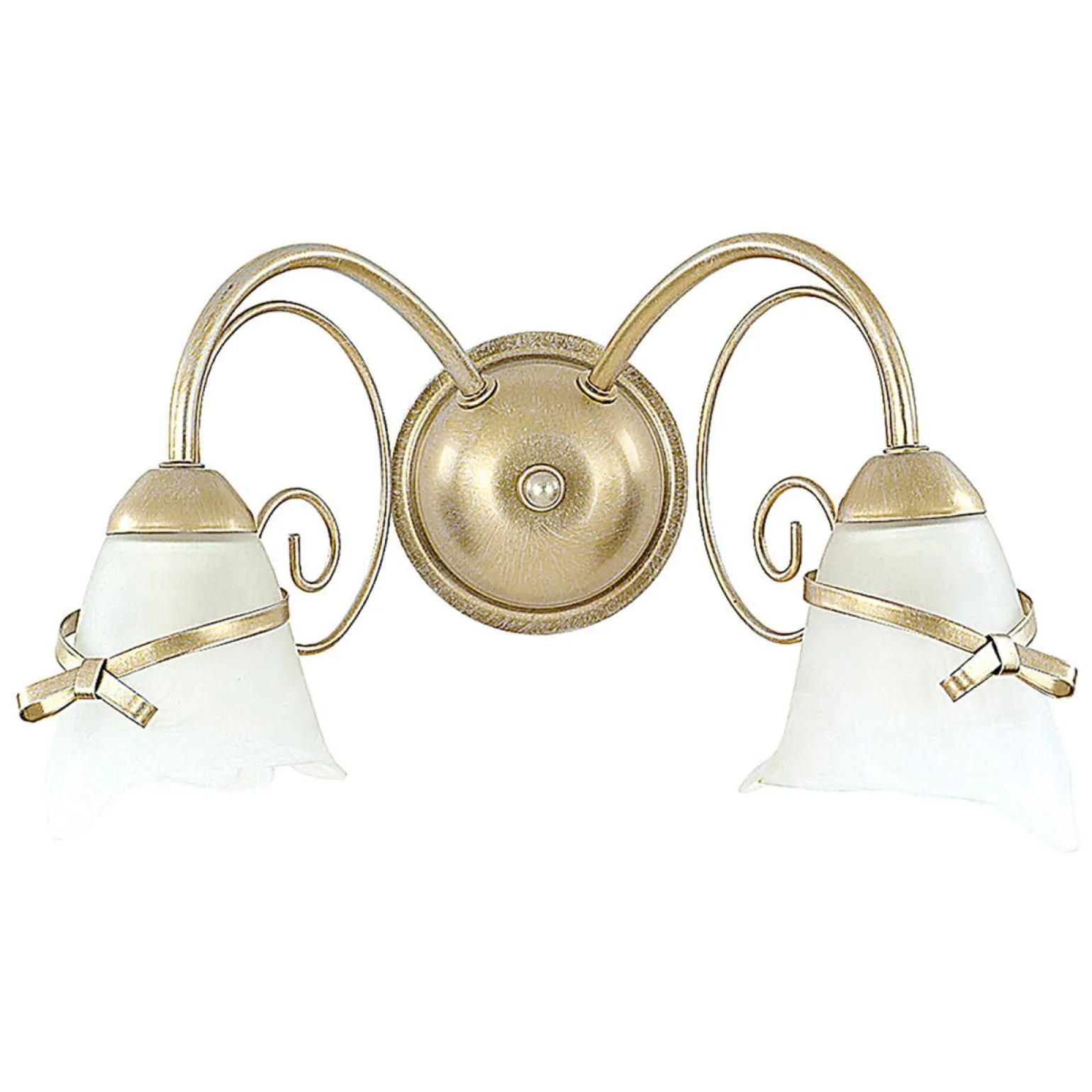 Sklep Kaja Dwuramienny, zdobiony, złoty kinkiet LX 71 KOKARDA | Kaja Oświetlenie