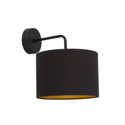 Sklep Kaja Efektowna, czarna lampa ścienna z abażurem 9084 | Kaja Oświetlenie