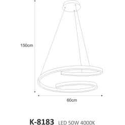 Cheap Efektowna, czarna lampa wisząca, LED o mocy 50W K-8183 z serii KOLOSO | Kaja Ośw Żyrandole Nowoczesne