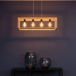 Outlet Efektowna, drewniana lampa wisząca nad stół 61590474 KAGO | Kaja Żyrandole Nowoczesne