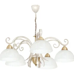 Sklep Kaja Efektowna, kremowa lampa wisząca z kloszami LX 5974 AURORA | Kaja