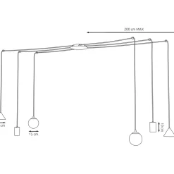 Cheap Efektowna lampa do podwieszania 1349/6 FUJI 6 BLACK | Kaja Oświetlenie Żyrandole Nowoczesne