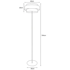 Sklep Kaja Efektowna lampa podłogowa z podwójnym abażurem K-5235 z serii GATO