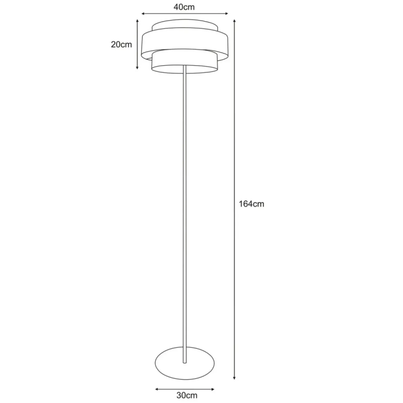 Sklep Kaja Efektowna lampa podłogowa z podwójnym abażurem K-5235 z serii GATO