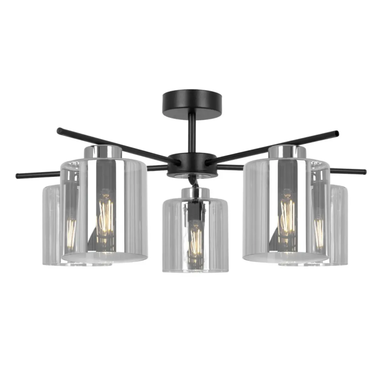 Sale Efektowna lampa sufitowa ze srebrnymi elementami K-5527 z serii LUNA Żyrandole Nowoczesne