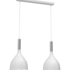 Store Efektowna lampa wisząca, biało-srebrna LX 3957 z serii NOAK | Kaja Żyrandole Nowoczesne