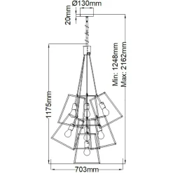Best Sale Efektowna lampa wisząca do jadalni HK-FULTON-7P z serii FULTON Żyrandole Nowoczesne