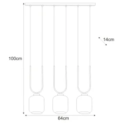 Fashion Efektowna lampa wisząca, trzy niezwykłe klosze K-5581 z serii CONI Żyrandole Nowoczesne