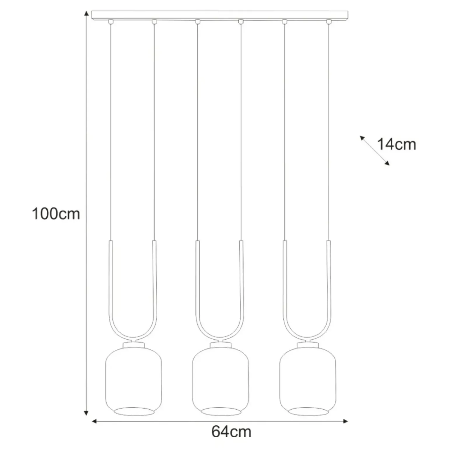 Fashion Efektowna lampa wisząca, trzy niezwykłe klosze K-5581 z serii CONI Żyrandole Nowoczesne