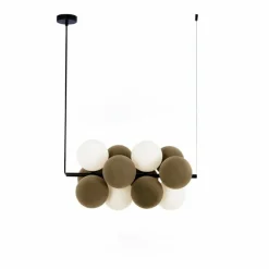 Discount Efektowna lampa wisząca z brązowymi kulami ABR-GRAPPA-H-B VINO | Kaja Żyrandole Nowoczesne