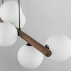 Store Efektowna lampa z drewna TK 10273 ESTERA WOOD ORZECH | Kaja Żyrandole Nowoczesne