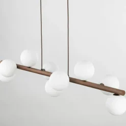 Store Efektowna lampa z drewna TK 10273 ESTERA WOOD ORZECH | Kaja Żyrandole Nowoczesne