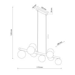 Store Efektowna lampa z drewna TK 10273 ESTERA WOOD ORZECH | Kaja Żyrandole Nowoczesne