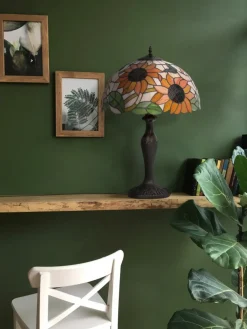 Sklep Kaja Efektowna lampka stołowa ze słonecznikami K-G16814 z serii SUNFLOWER