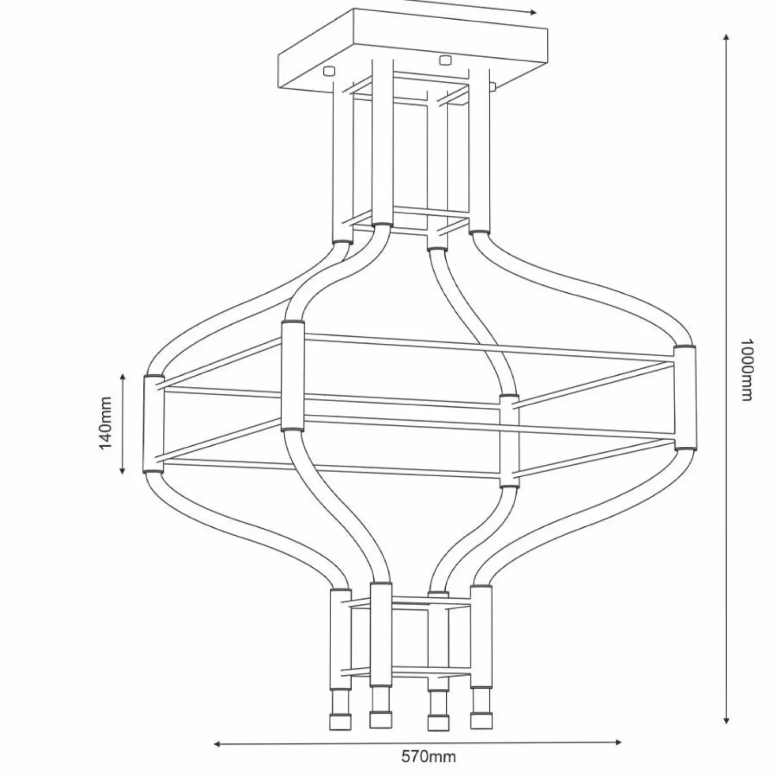 Best Efektowna, ledowa lampa na antresolę 4000K ANT 9056 ALHA S | Kaja Żyrandole Nowoczesne