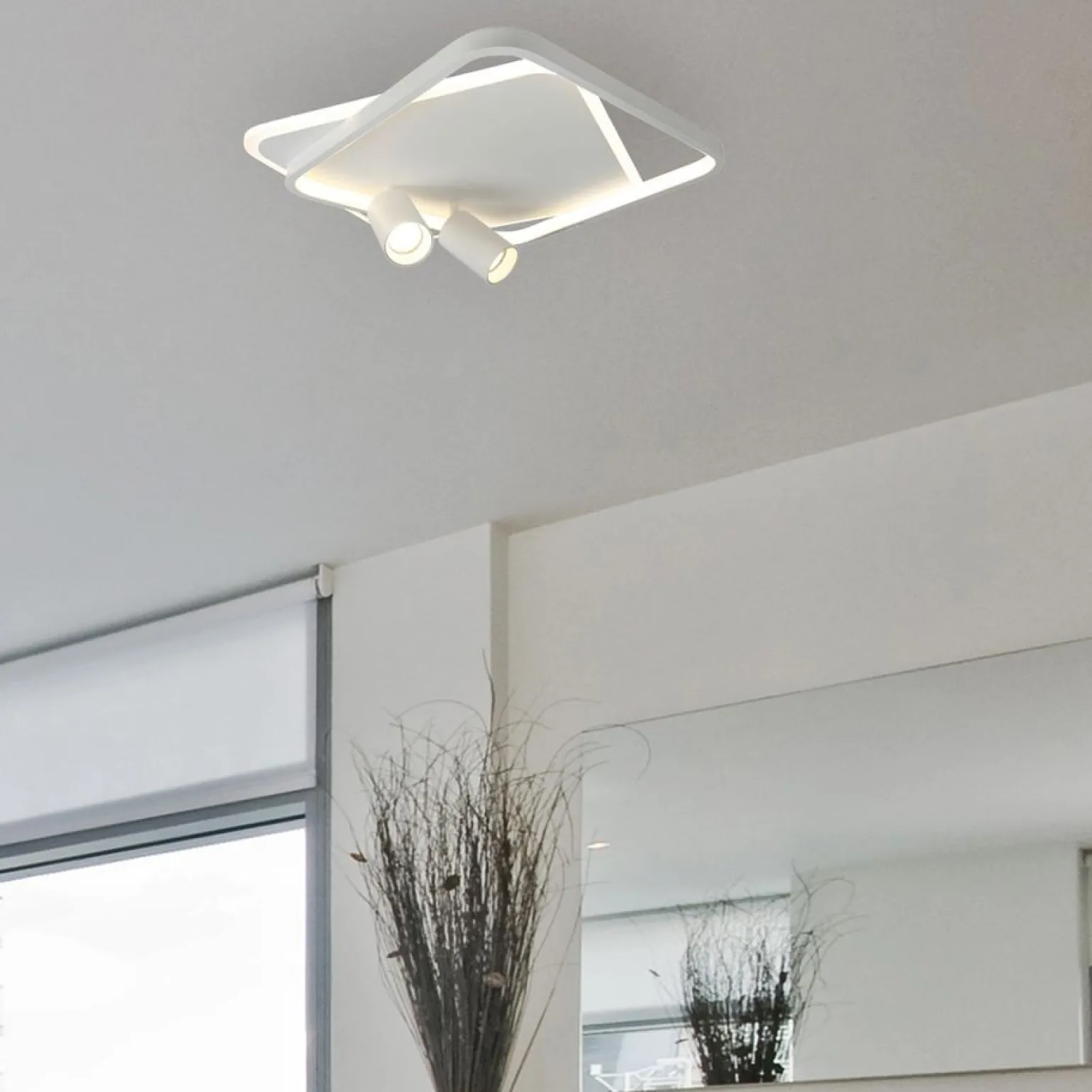 Sklep Kaja Efektowna, ledowa lampa sufitowa LP-0612/2C SQUARE WH PARMA | Kaja