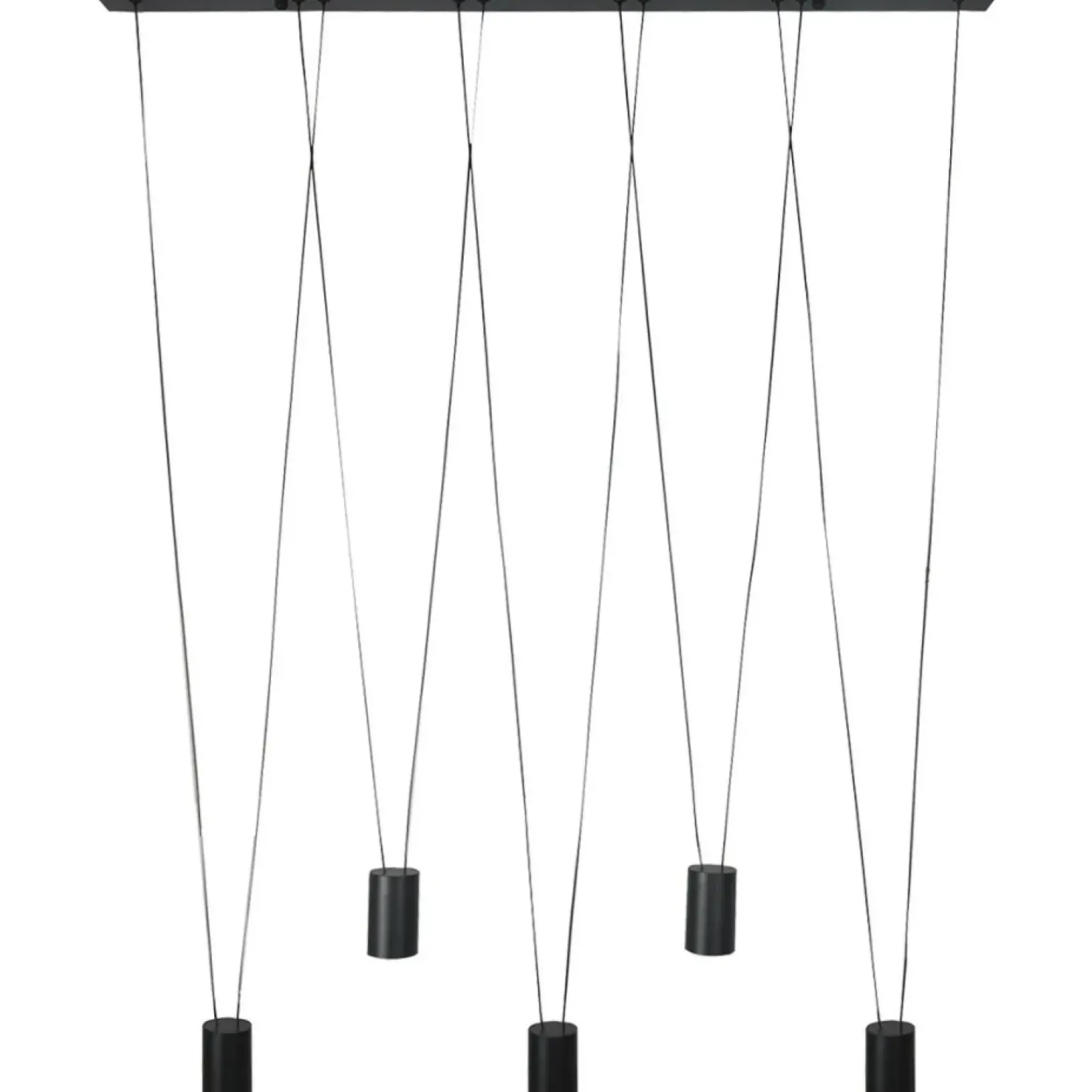 New Efektowna, liniowa lampa wisząca z tubami LP-432/5P BK TOLEDO | Kaja Żyrandole Nowoczesne