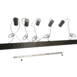 New Efektowna, liniowa lampa wisząca z tubami LP-432/5P BK TOLEDO | Kaja Żyrandole Nowoczesne