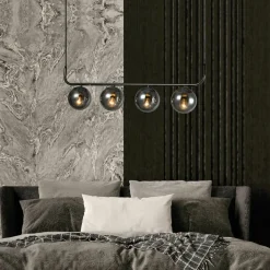 Hot Efektowna, pozioma lampa wisząca LP-005/4L GRAFIT ALISA | Kaja Żyrandole Nowoczesne