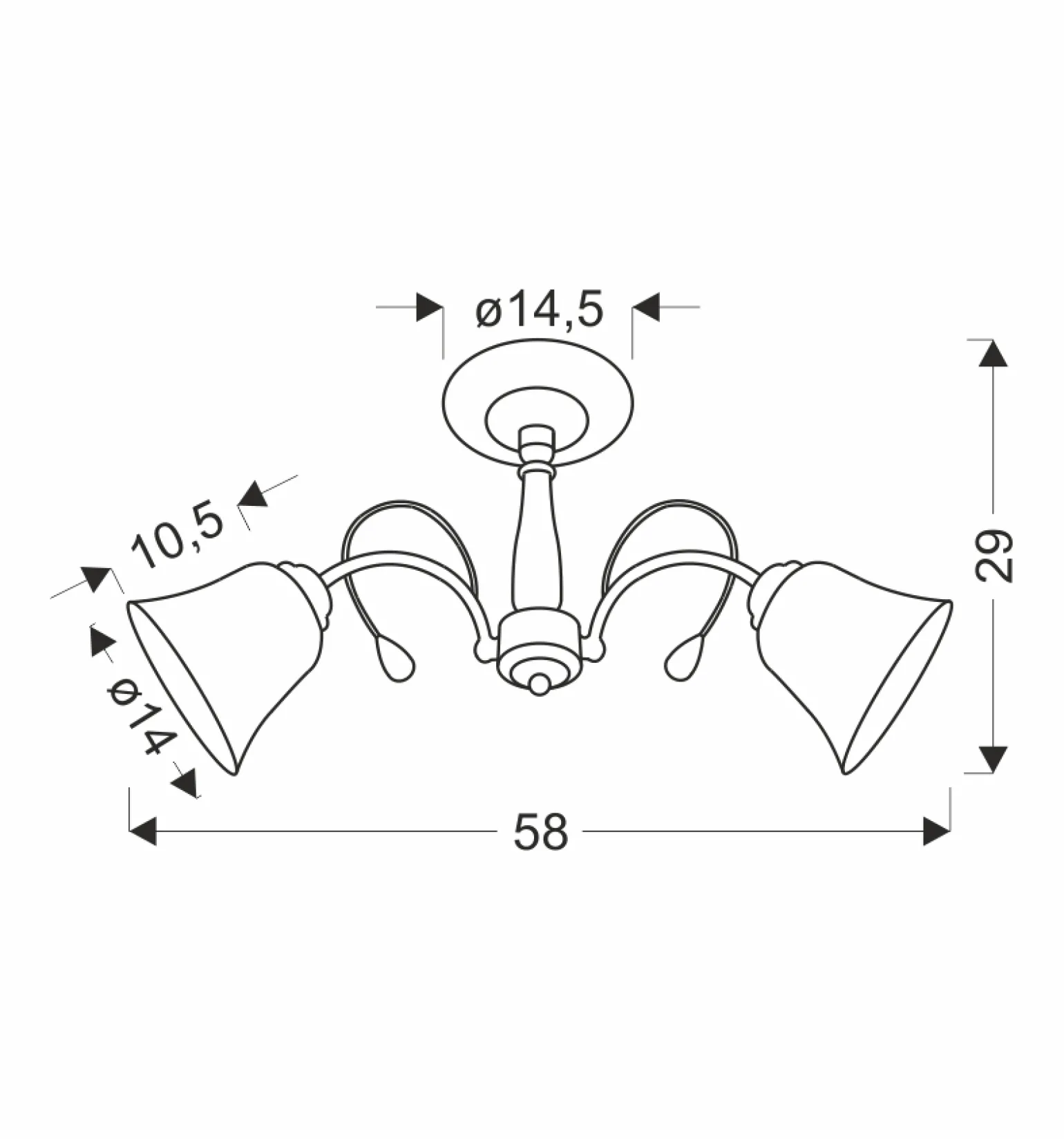 Sklep Kaja Efektowna, złota lampa sufitowa z kloszami 32-22417 ORA | Kaja