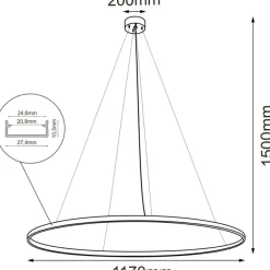 Cheap Efektowna, złota lampa wisząca ⌀117cm 3000K ANT 5344 z serii AGA Żyrandole Nowoczesne