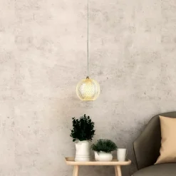 New Efektowna, złota lampa wisząca LED LP-2202/1P GD DIAMOND | Kaja Żyrandole Nowoczesne