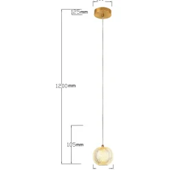 New Efektowna, złota lampa wisząca LED LP-2202/1P GD DIAMOND | Kaja Żyrandole Nowoczesne