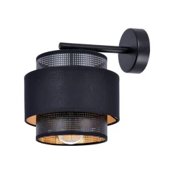 Sklep Kaja Efektowny kinkiet, czarno-złoty, do sypialni K-5284 z serii AMOS