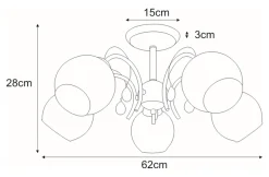 Sklep Kaja Elegancka, duża lampa sufitowa K-JSL-6554/5 CHR SUSAN | Kaja