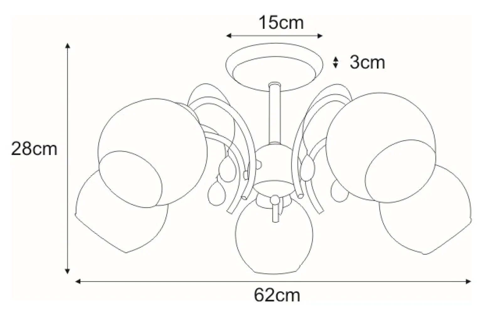 Sklep Kaja Elegancka, duża lampa sufitowa K-JSL-6554/5 CHR SUSAN | Kaja
