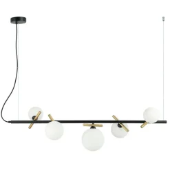 Cheap Elegancka lampa wisząca do salonu PND-5622-5-BK-W z serii REVERSO Żyrandole Nowoczesne