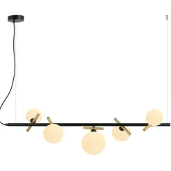 Cheap Elegancka lampa wisząca do salonu PND-5622-5-BK-W z serii REVERSO Żyrandole Nowoczesne