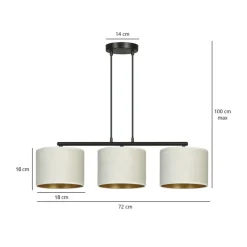 Store Elegancka lampa wisząca nad stół w jadalni 1052/3 HILDE | Kaja Żyrandole Nowoczesne