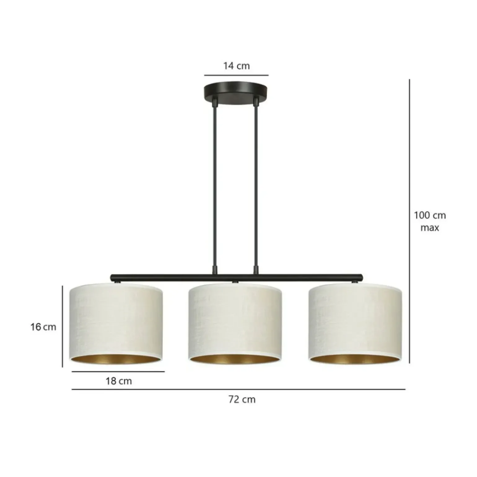 Store Elegancka lampa wisząca nad stół w jadalni 1052/3 HILDE | Kaja Żyrandole Nowoczesne