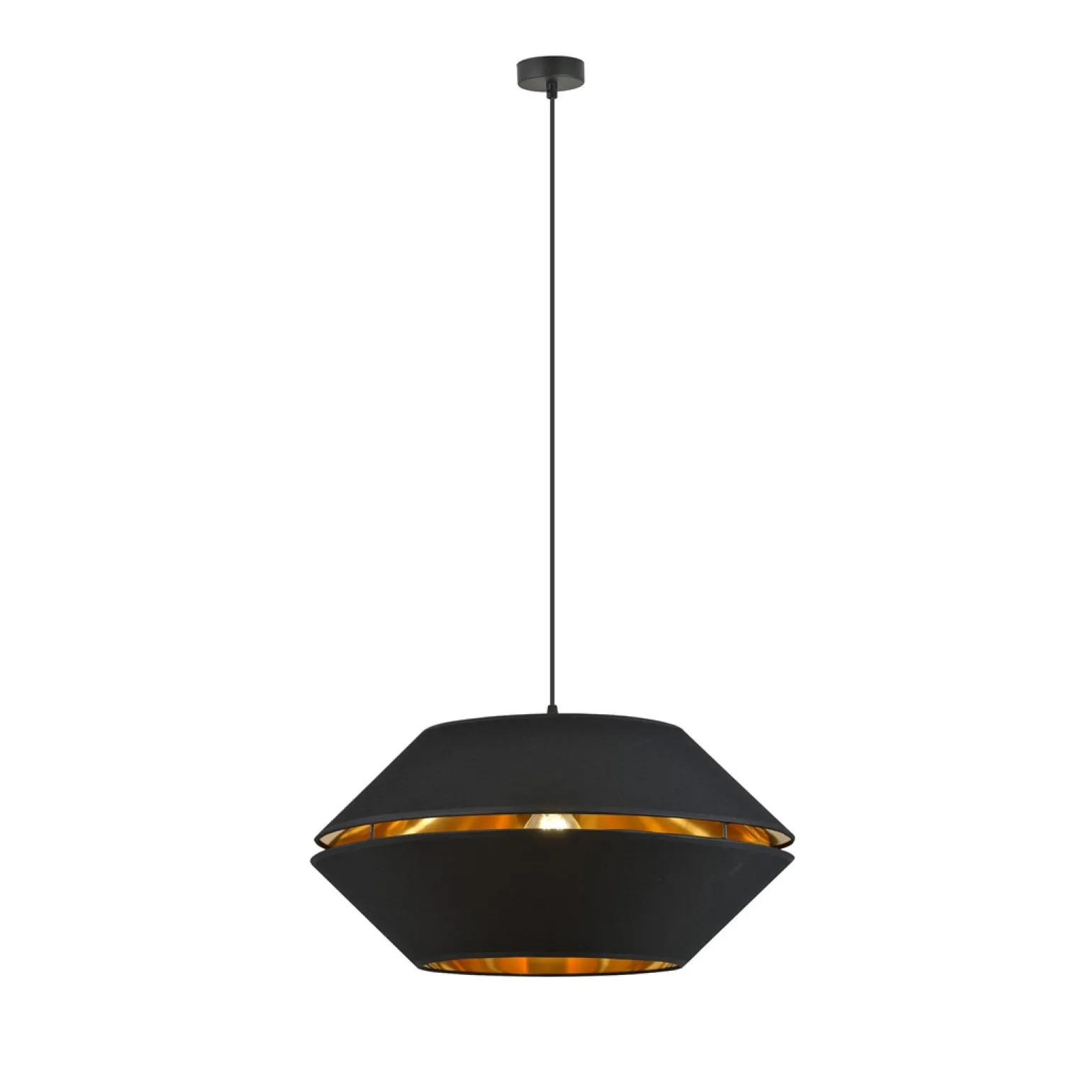 Sklep Kaja Elegancka lampa wisząca z czarno-złotym abażurem 1183/1 z serii PIANO