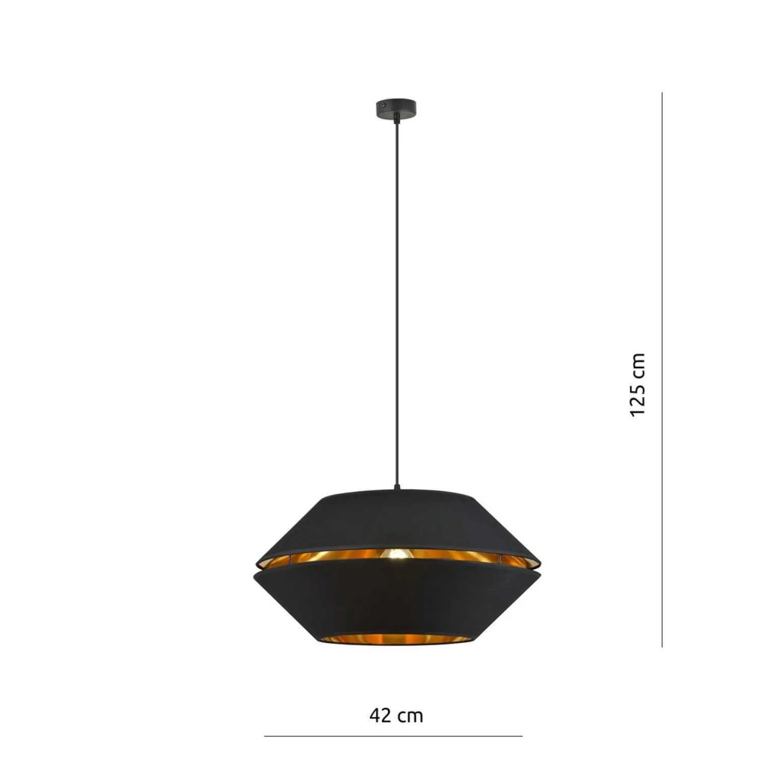 Sklep Kaja Elegancka lampa wisząca z czarno-złotym abażurem 1183/1 z serii PIANO