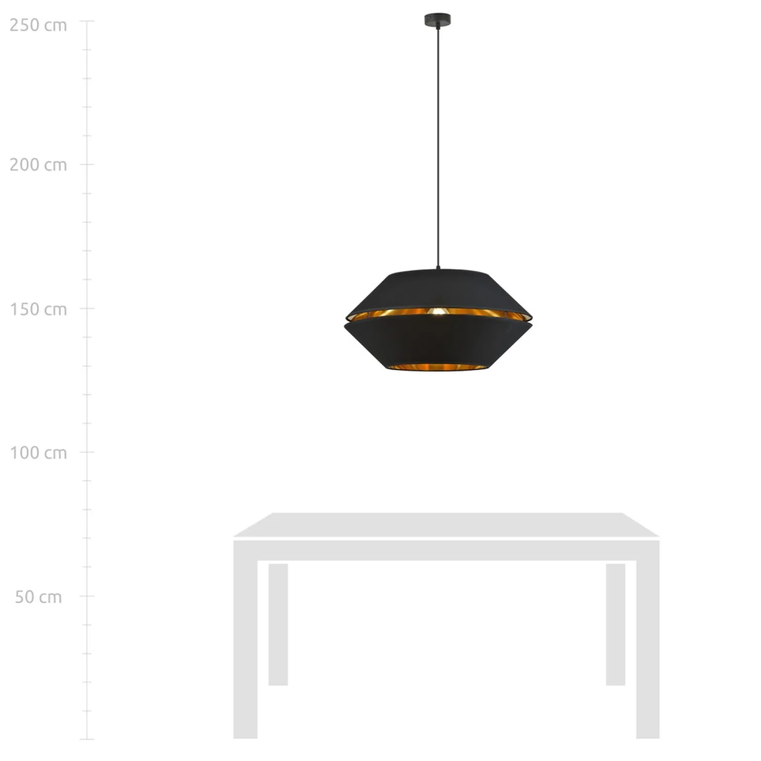Sklep Kaja Elegancka lampa wisząca z czarno-złotym abażurem 1183/1 z serii PIANO