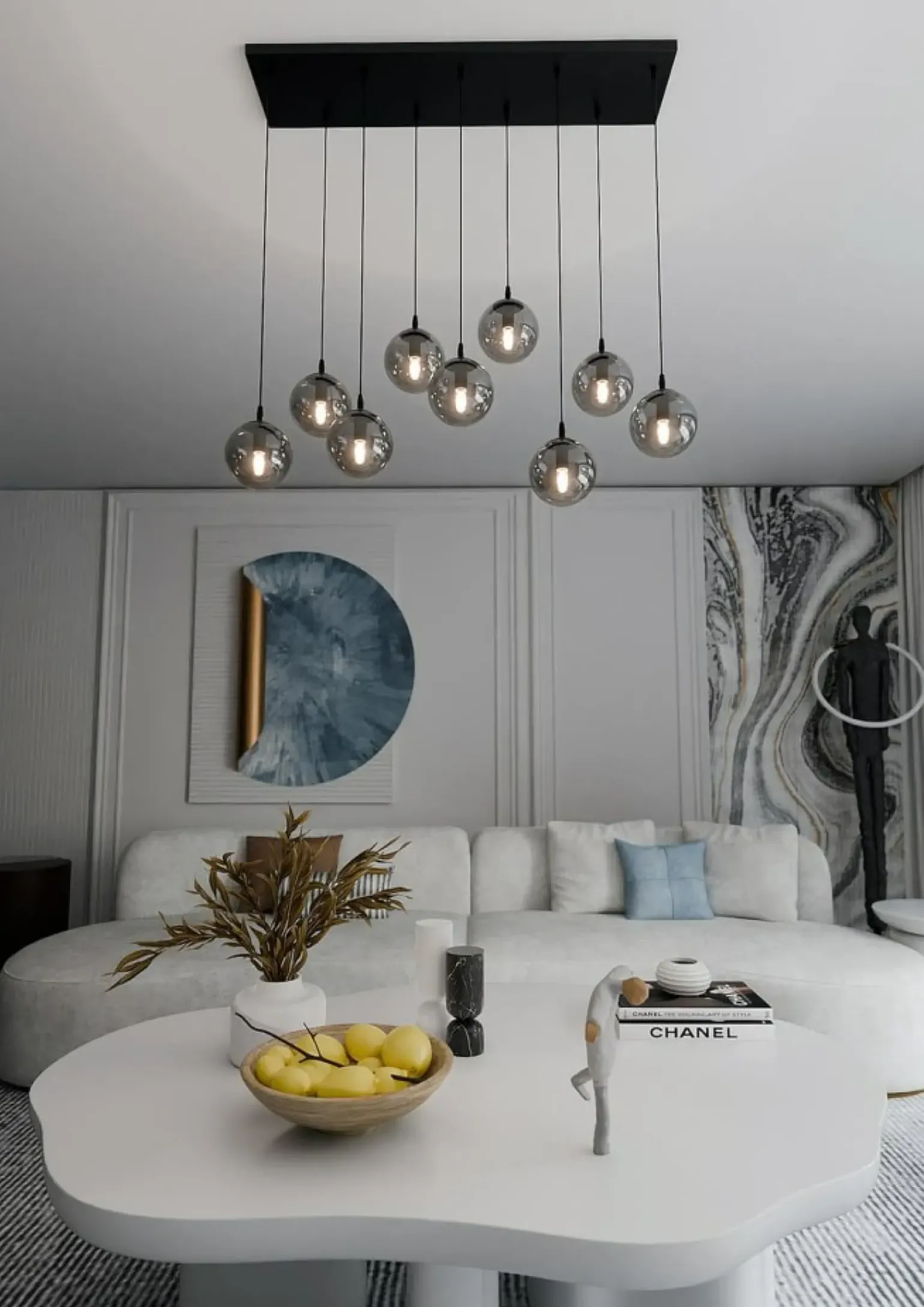 Hot Elegancka lampa wisząca z grafitowymi kloszami 712/9 | Kaja Żyrandole Nowoczesne