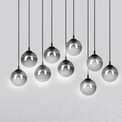 Hot Elegancka lampa wisząca z grafitowymi kloszami 712/9 | Kaja Żyrandole Nowoczesne