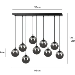 Hot Elegancka lampa wisząca z grafitowymi kloszami 712/9 | Kaja Żyrandole Nowoczesne