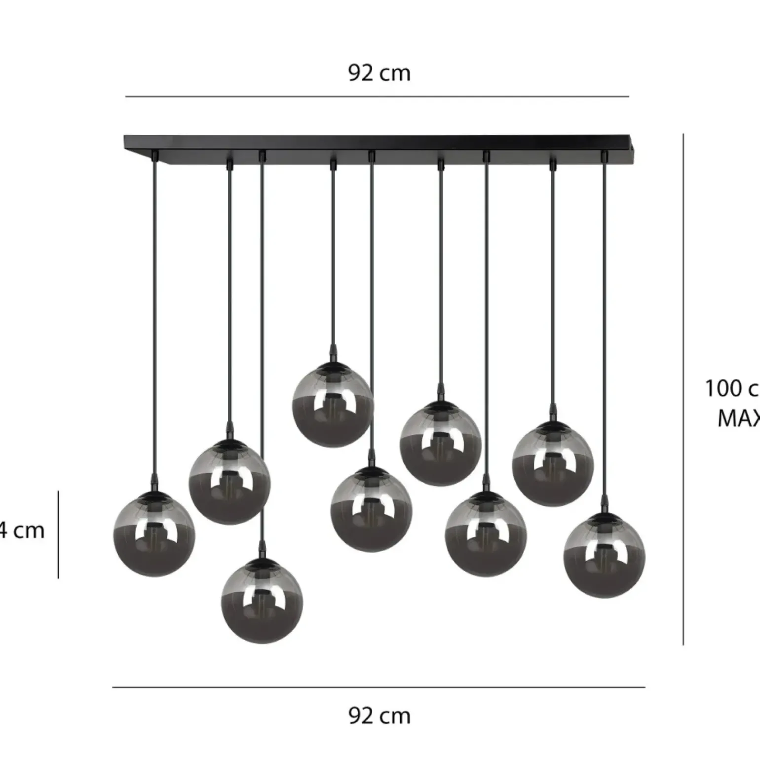 Hot Elegancka lampa wisząca z grafitowymi kloszami 712/9 | Kaja Żyrandole Nowoczesne