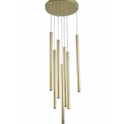Clearance Elegancka lampa wisząca ze złotymi tubami LP-894/7P GD z serii LUNGO Żyrandole Nowoczesne